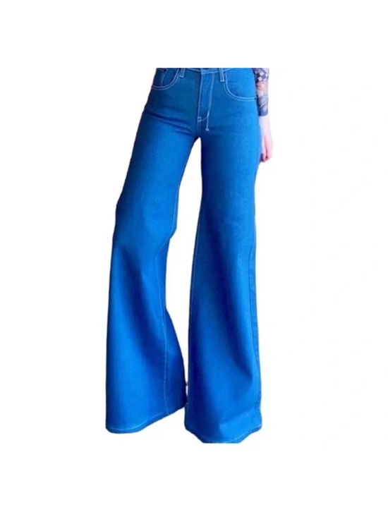 colbert Denim - High-Rise Wide-Leg Women's Jeans in Bright Blue